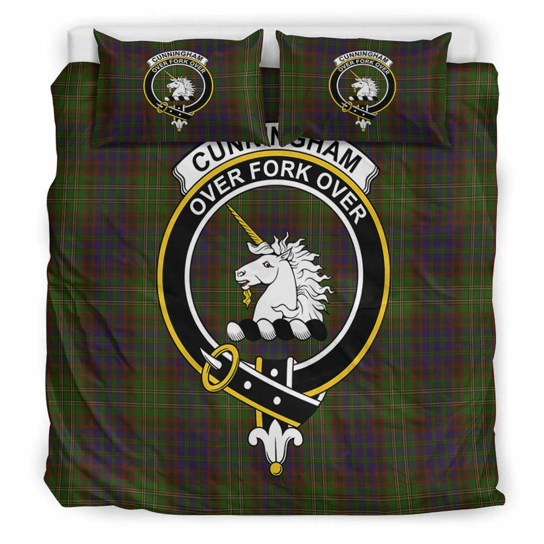 Cunningham Hunting Modern Tartan Crest Bedding Set