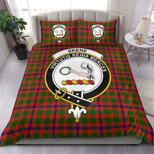 Skene Modern Tartan Crest Bedding Set