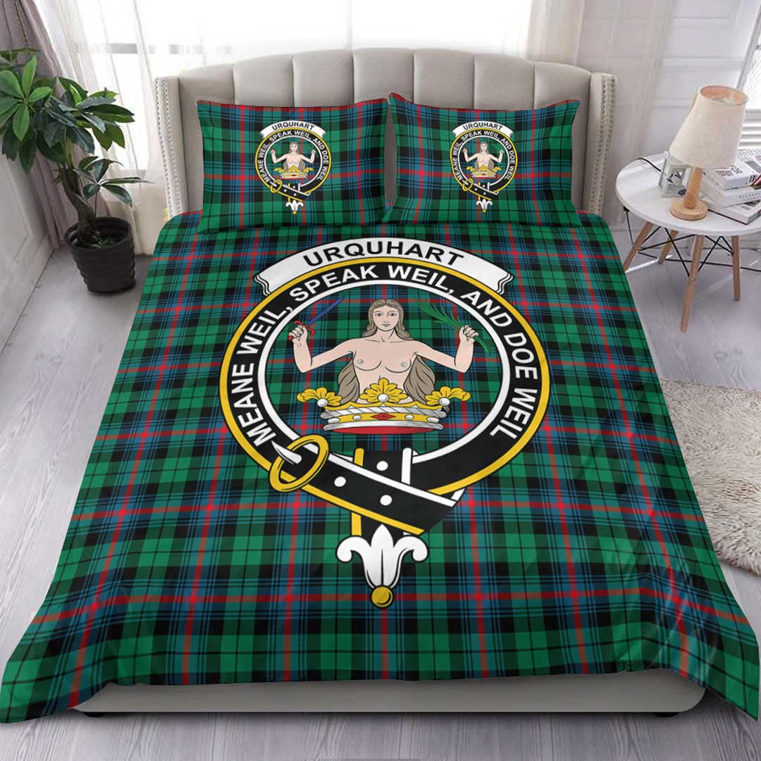 Urquhart Broad Red Ancient Tartan Crest Bedding Set