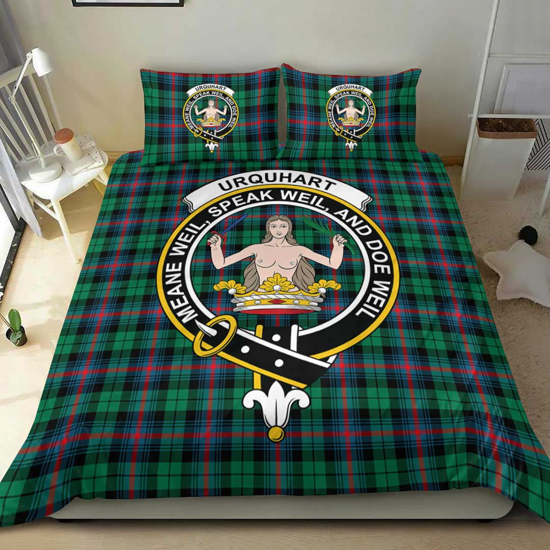 Urquhart Broad Red Ancient Tartan Crest Bedding Set