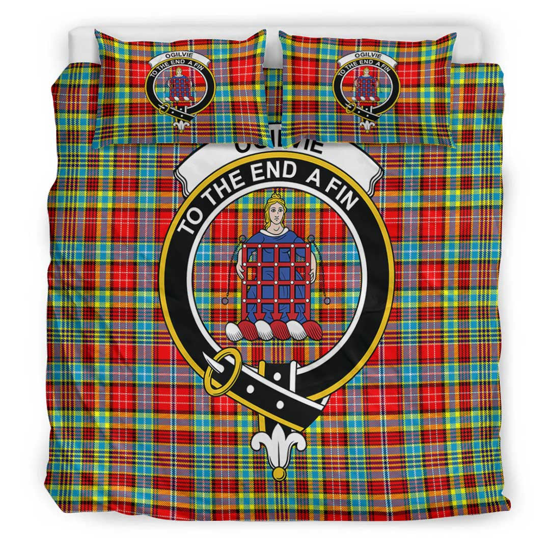 Ogilvie Hunting Ancient Tartan Crest Bedding Set