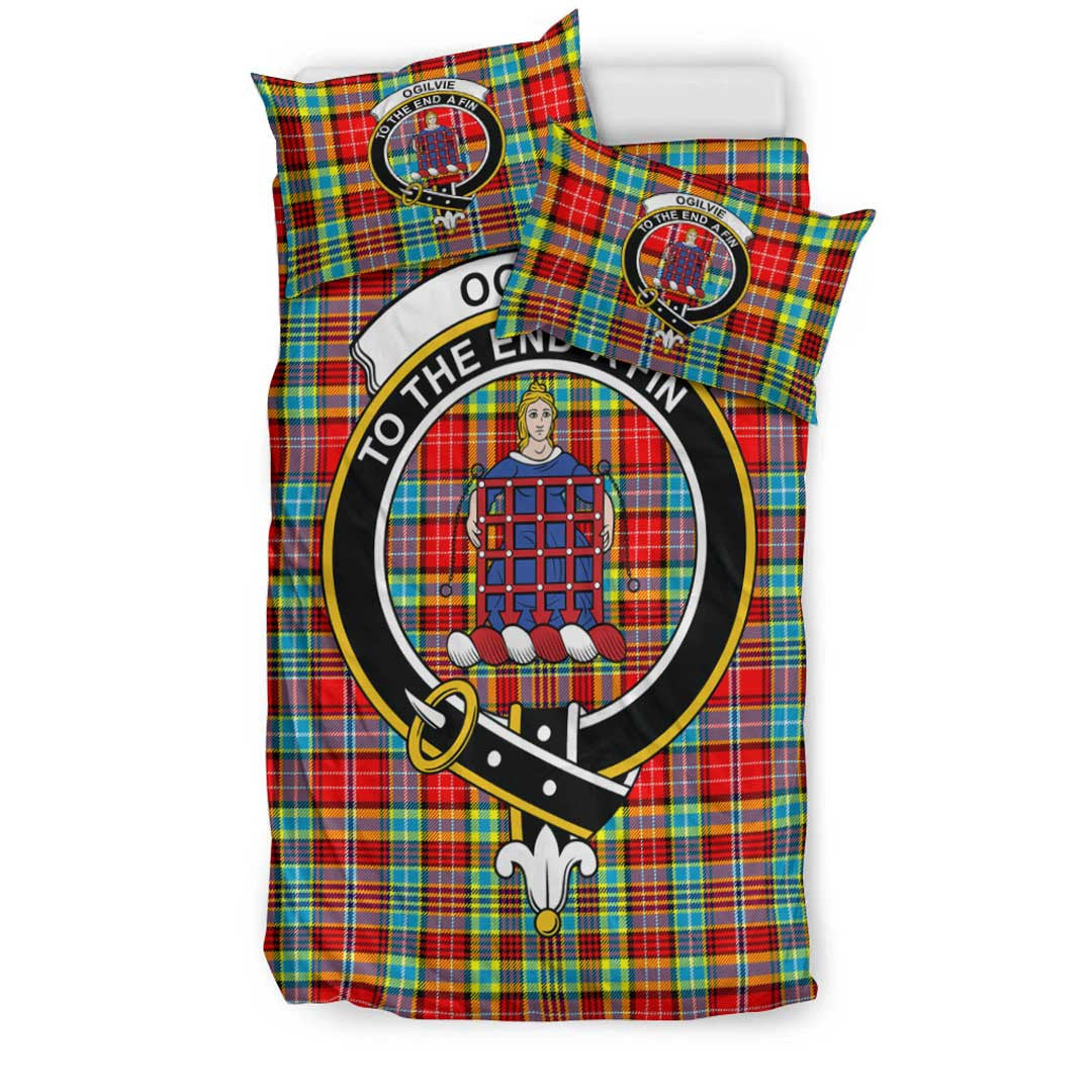 Ogilvie Hunting Ancient Tartan Crest Bedding Set