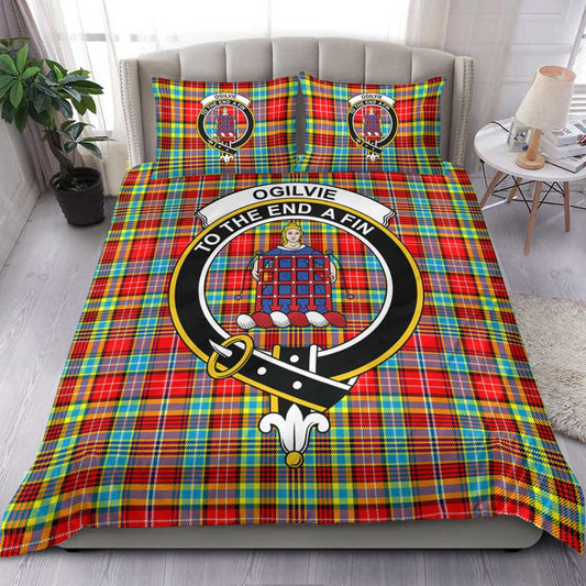 Ogilvie Hunting Ancient Tartan Crest Bedding Set