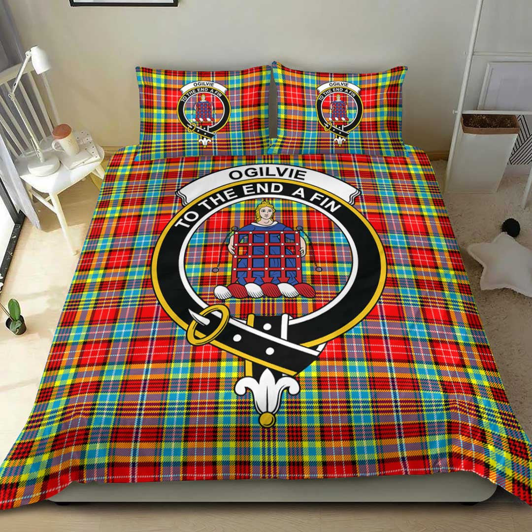 Ogilvie Hunting Ancient Tartan Crest Bedding Set