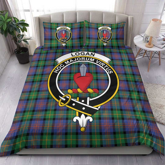 Logan Ancient Tartan Crest Bedding Set