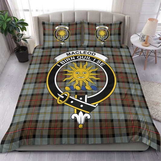 MacLeod of Harris Weathered Tartan Crest Bedding Set