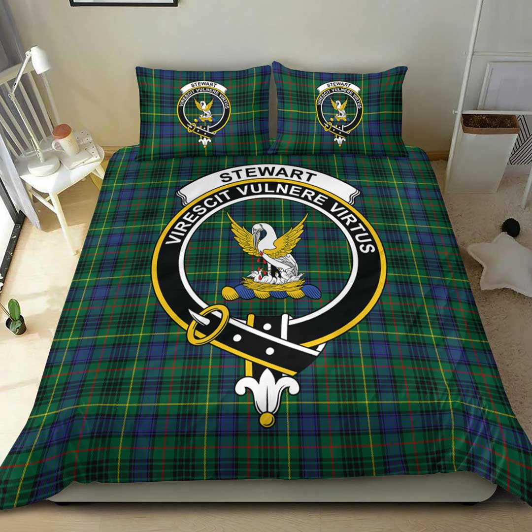 Stewart Hunting Modern Tartan Crest Bedding Set