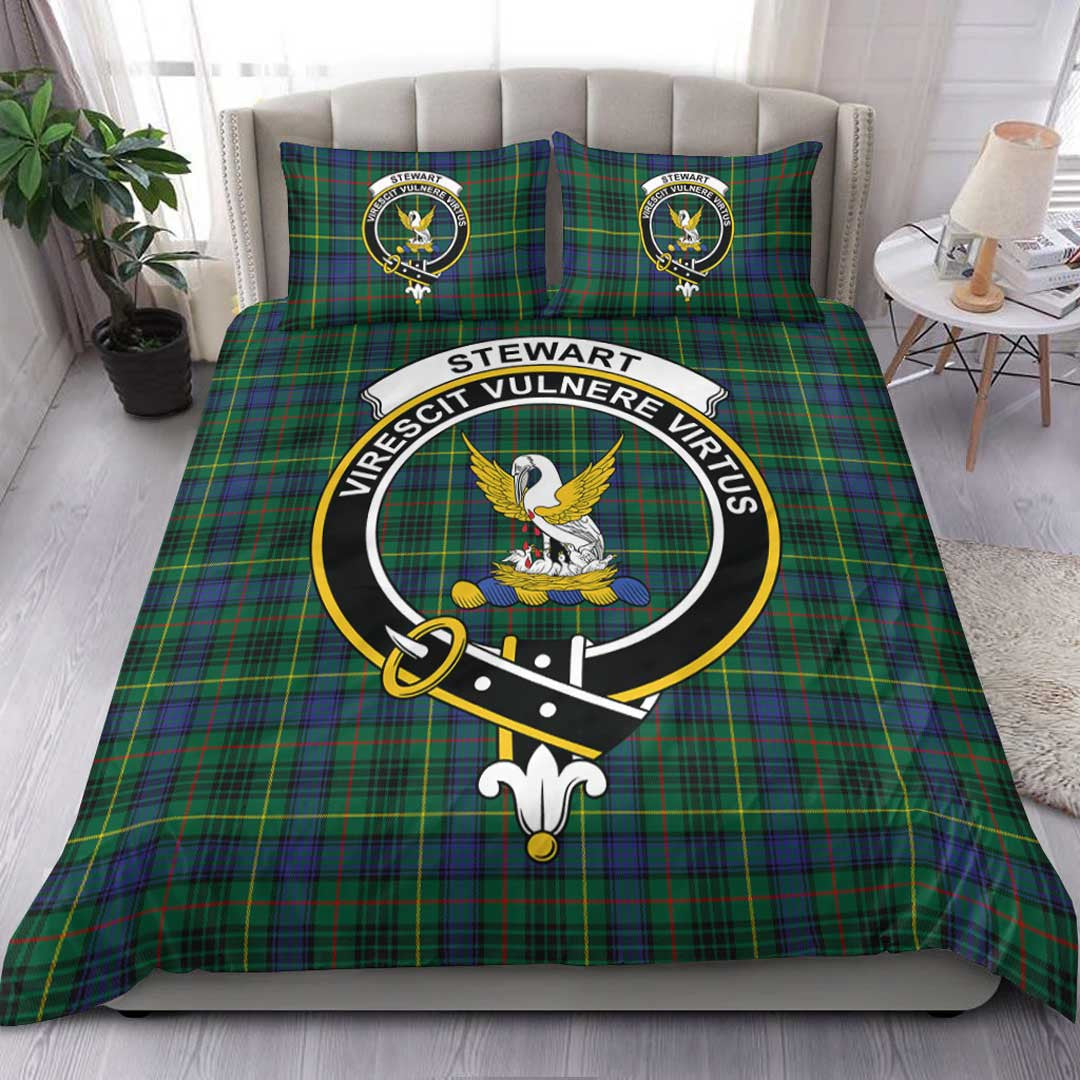 Stewart Hunting Modern Tartan Crest Bedding Set