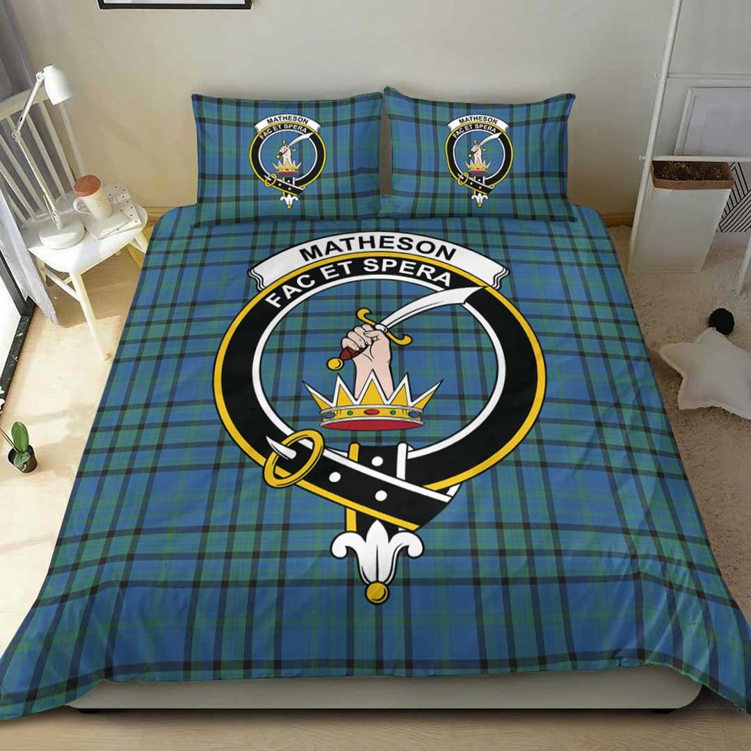 Matheson Hunting Ancient Tartan Crest Bedding Set