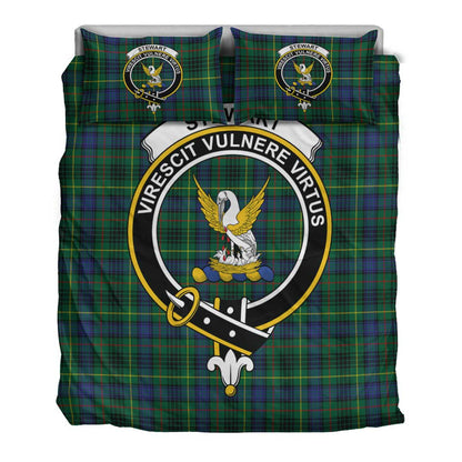 Stewart Hunting Modern Tartan Crest Bedding Set