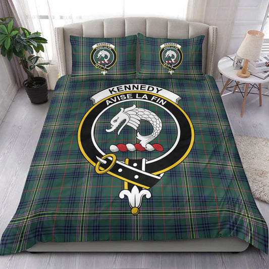 Kennedy Modern Tartan Crest Bedding Set