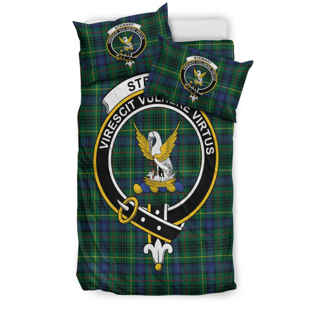 Stewart Hunting Modern Tartan Crest Bedding Set