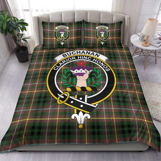 Buchanan Hunting Tartan Crest Bedding Set