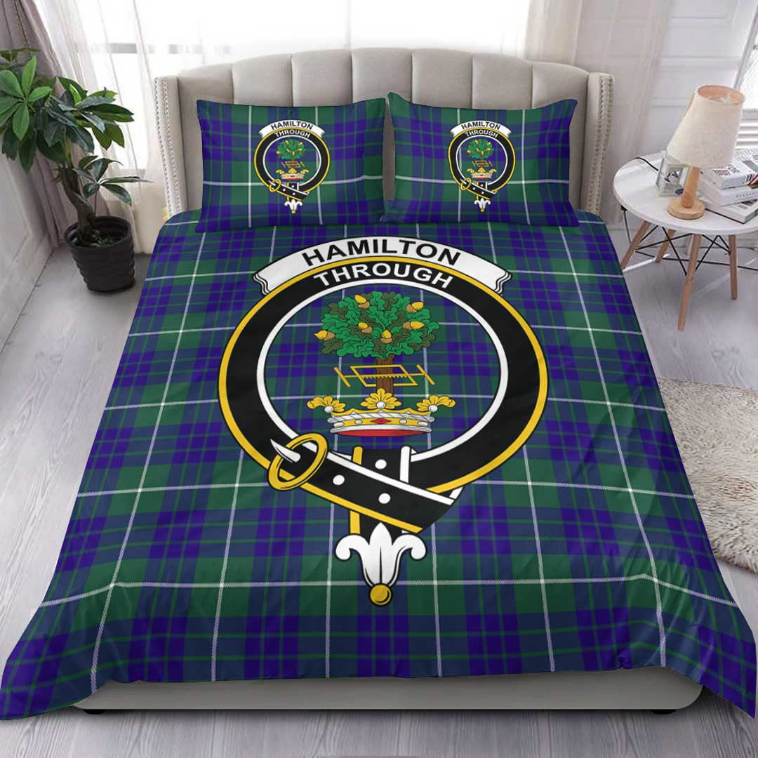 Hamilton Hunting Modern Tartan Crest Bedding Set