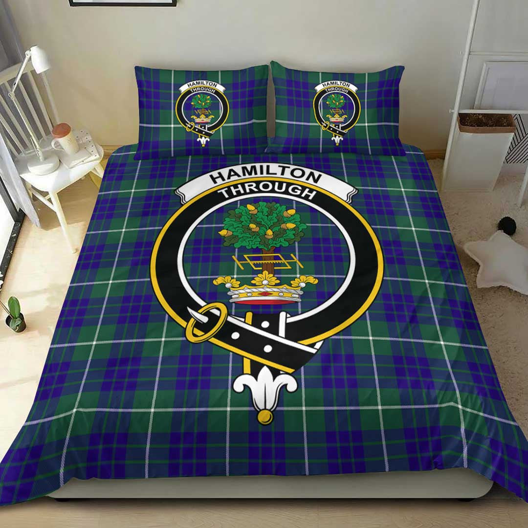 Hamilton Hunting Modern Tartan Crest Bedding Set