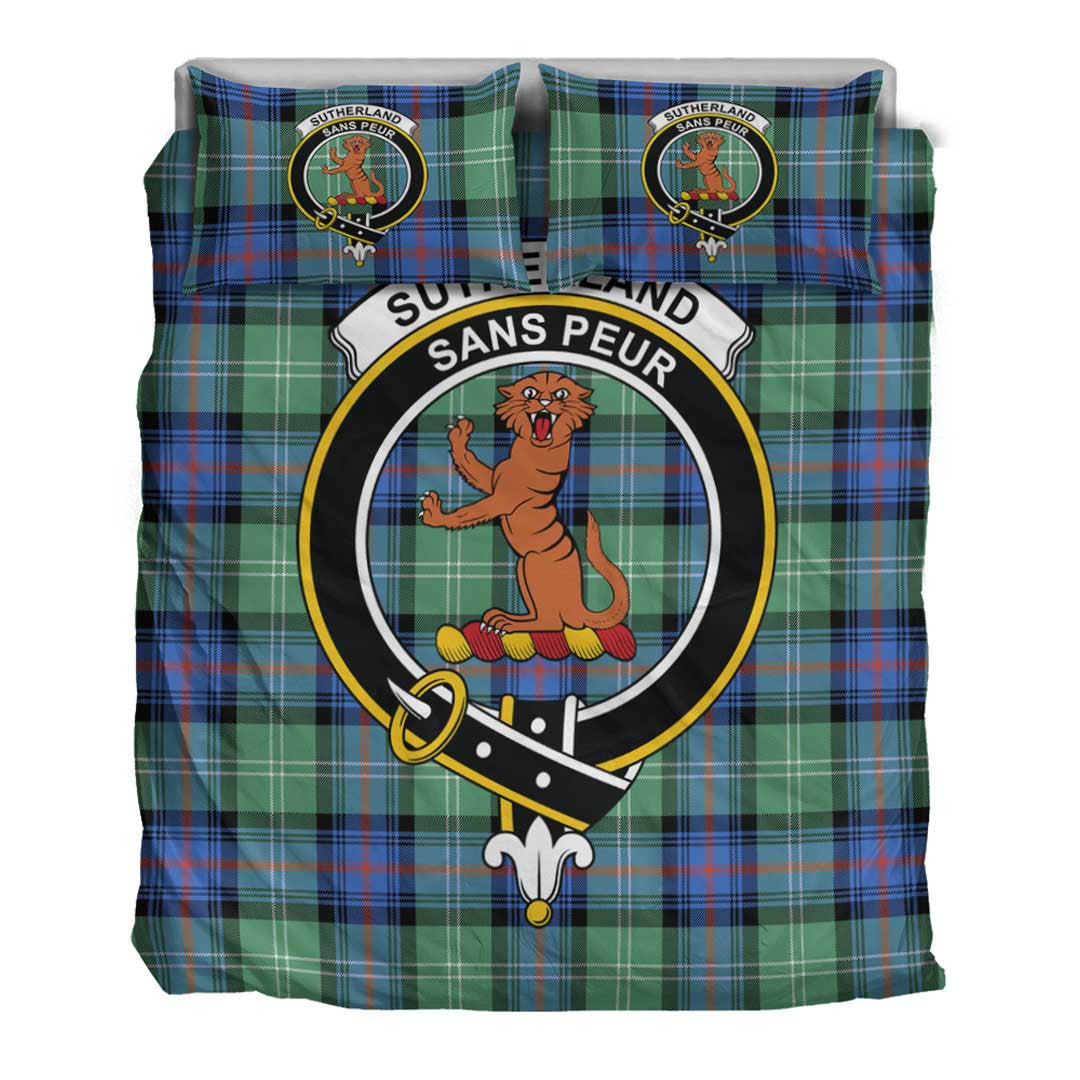 Sutherland Old Ancient Tartan Crest Bedding Set