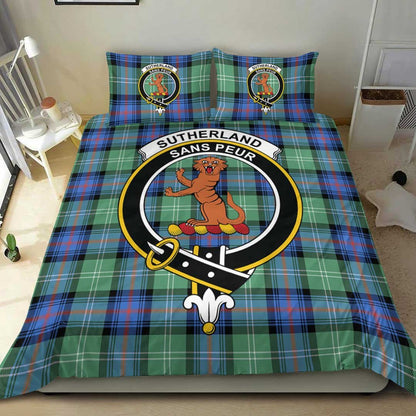 Sutherland Old Ancient Tartan Crest Bedding Set