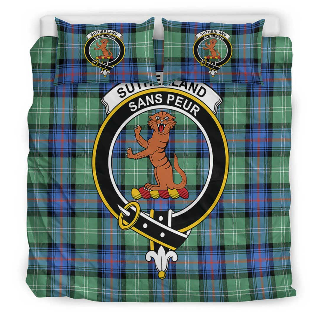 Sutherland Old Ancient Tartan Crest Bedding Set