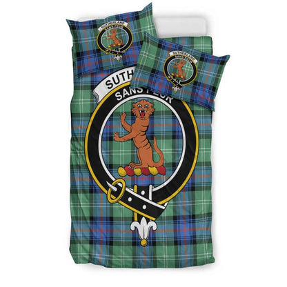 Sutherland Old Ancient Tartan Crest Bedding Set