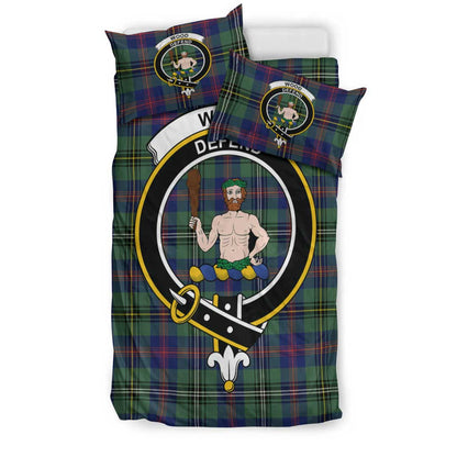 Wood Modern Tartan Crest Bedding Set