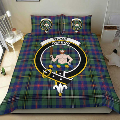 Wood Modern Tartan Crest Bedding Set