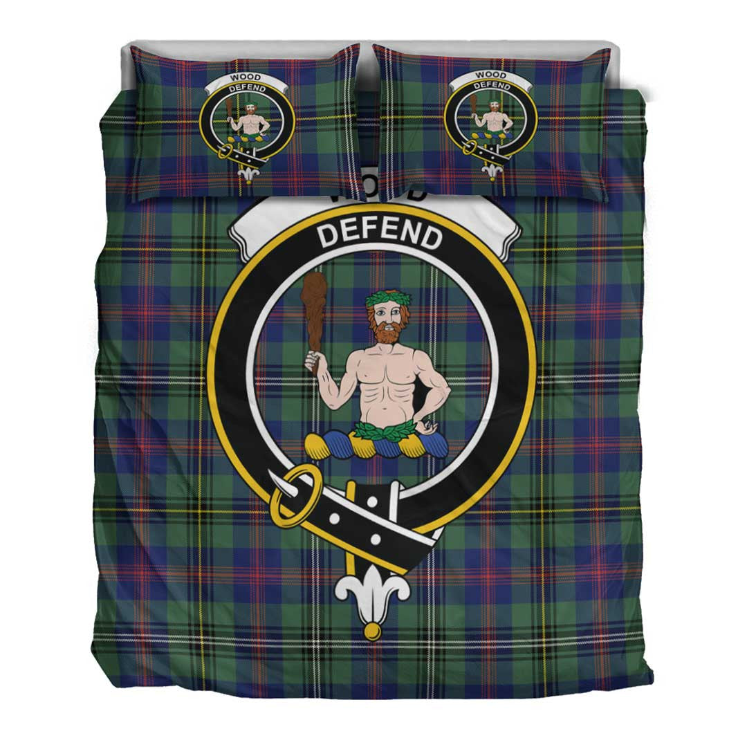 Wood Modern Tartan Crest Bedding Set