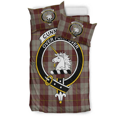 Cunningham Burgundy Dancers Tartan Crest Bedding Set