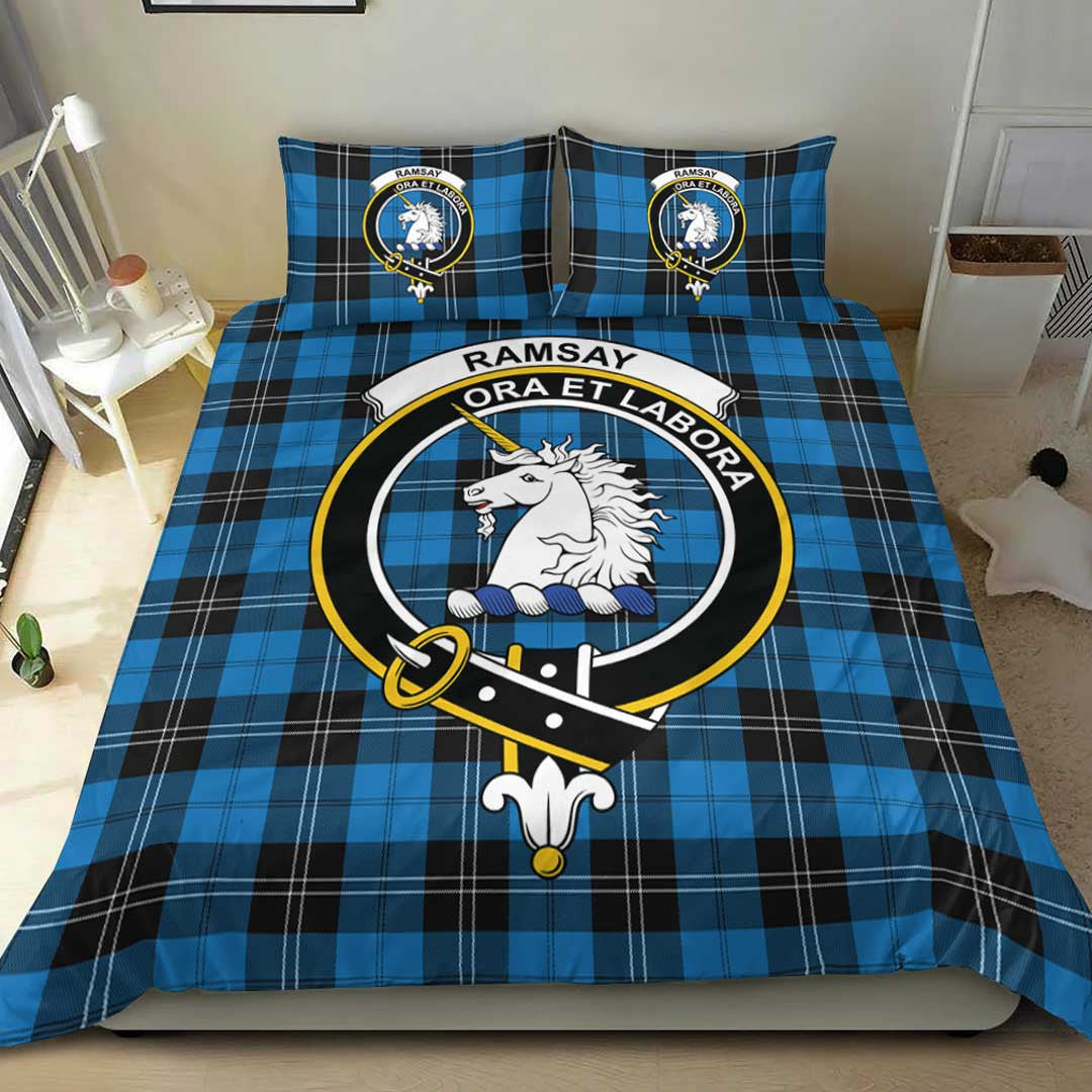 Ramsay Blue Ancient Tartan Crest Bedding Set