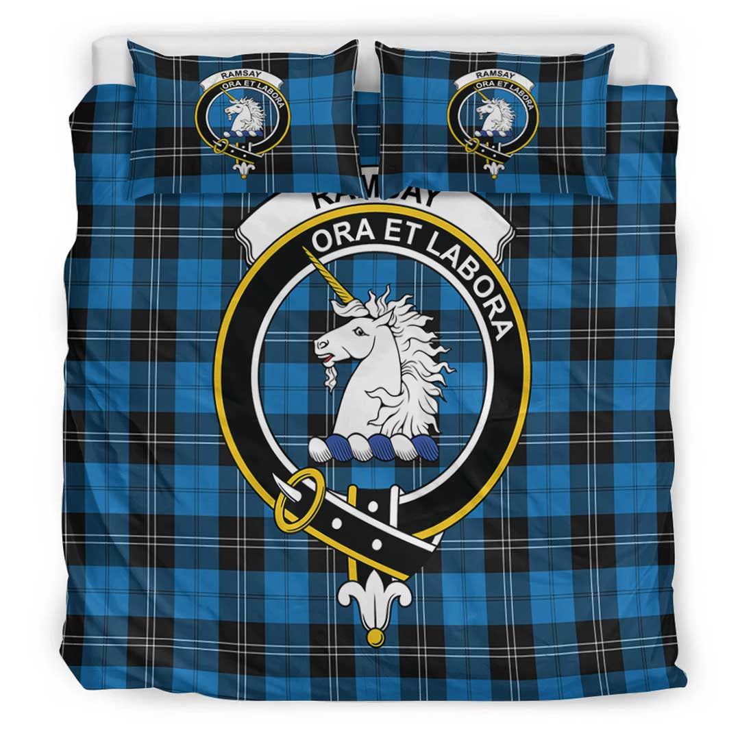 Ramsay Blue Ancient Tartan Crest Bedding Set