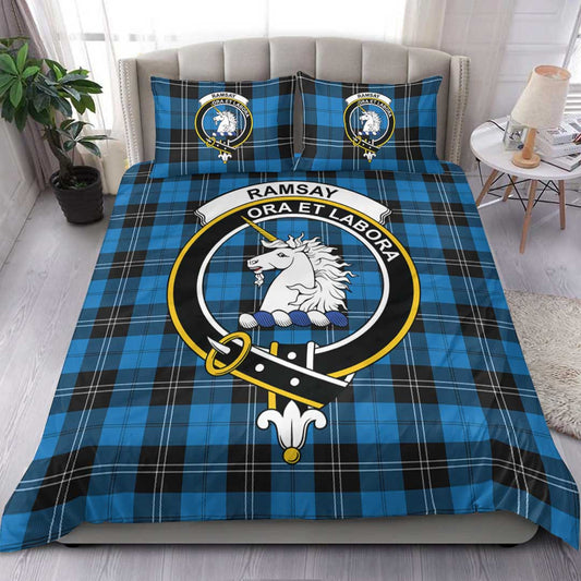 Ramsay Blue Ancient Tartan Crest Bedding Set