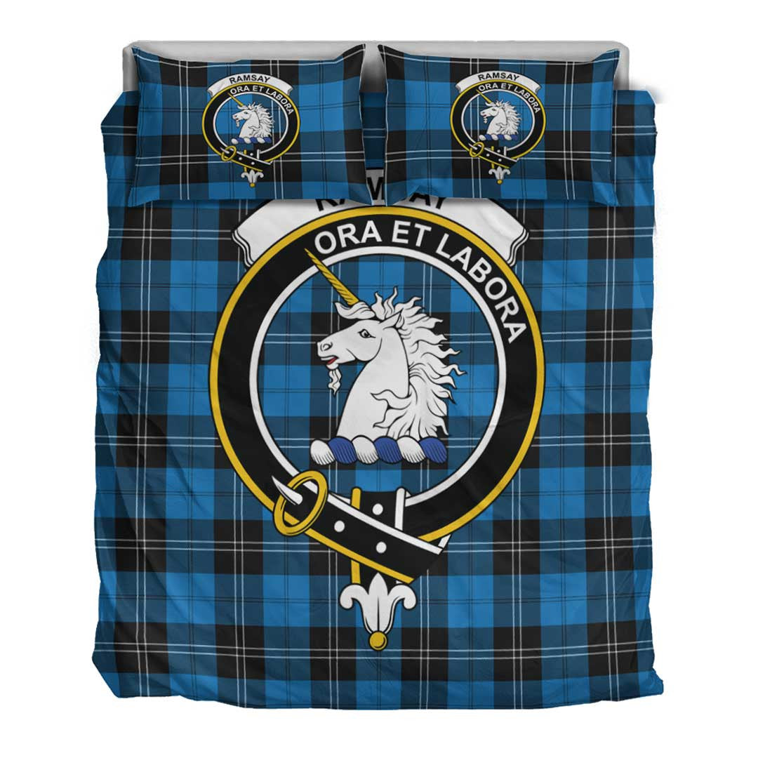 Ramsay Blue Ancient Tartan Crest Bedding Set