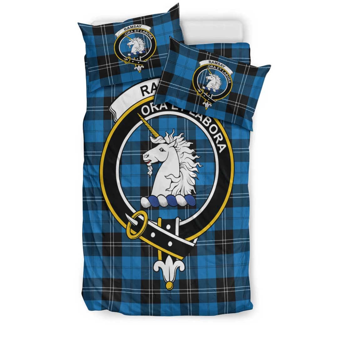 Ramsay Blue Ancient Tartan Crest Bedding Set