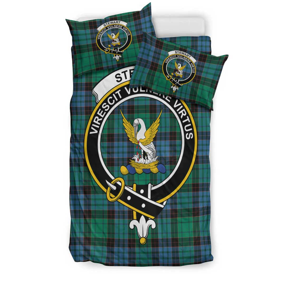 Stewart Old Ancient Tartan Crest Bedding Set