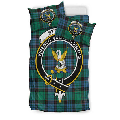 Stewart Old Ancient Tartan Crest Bedding Set