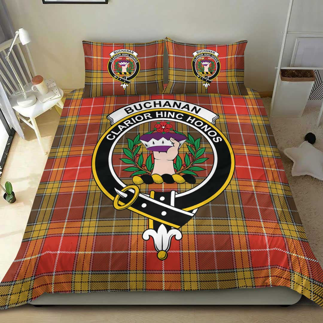 Buchanan Old Set Weathered Tartan Crest Bedding Set