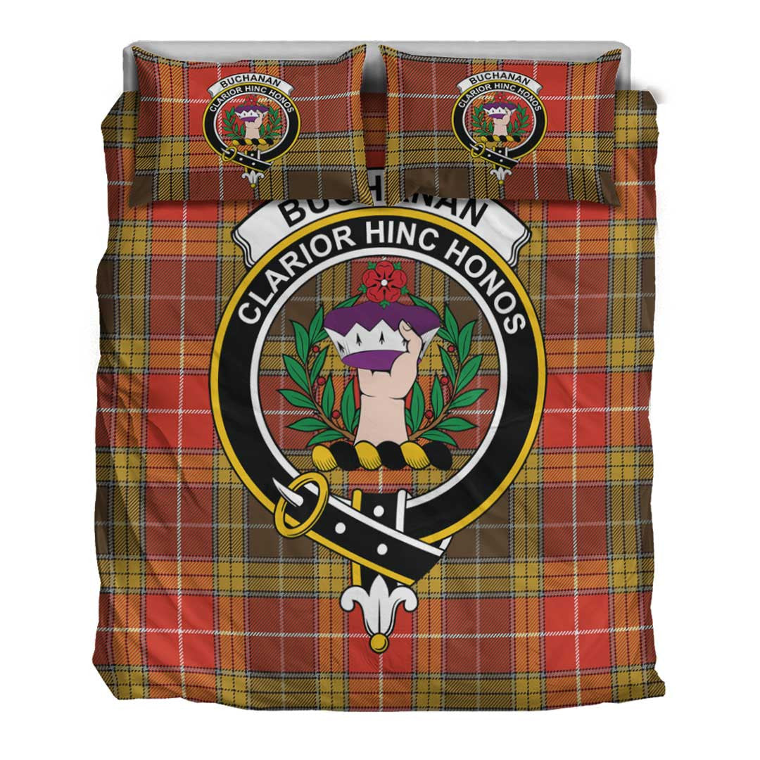 Buchanan Old Set Weathered Tartan Crest Bedding Set