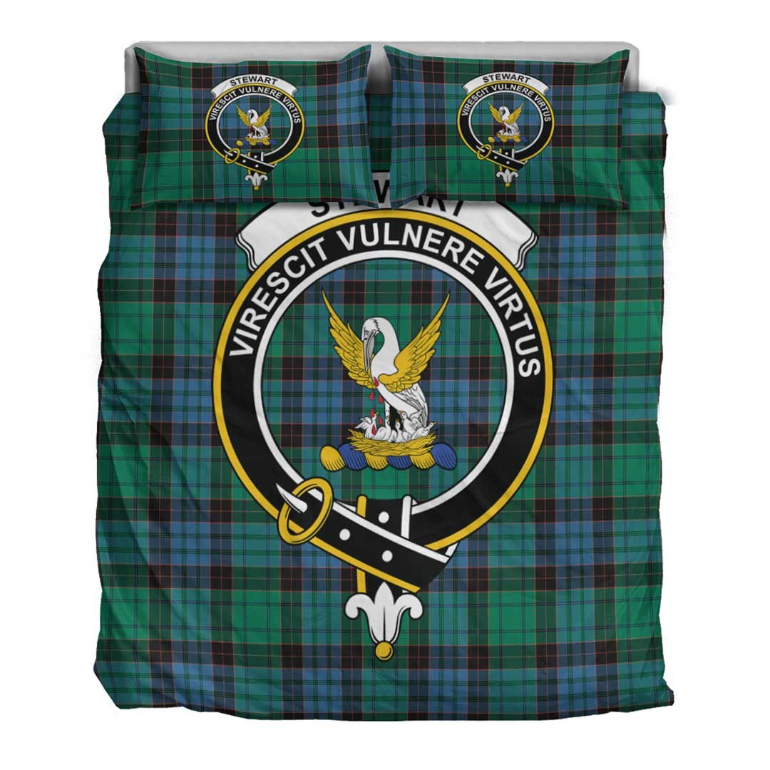 Stewart Old Ancient Tartan Crest Bedding Set