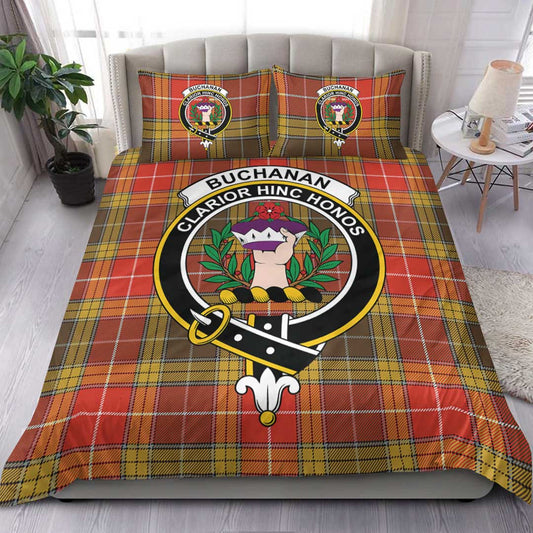 Buchanan Old Set Weathered Tartan Crest Bedding Set