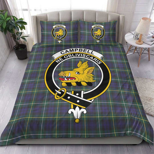 Campbell Argyll Modern Tartan Crest Bedding Set