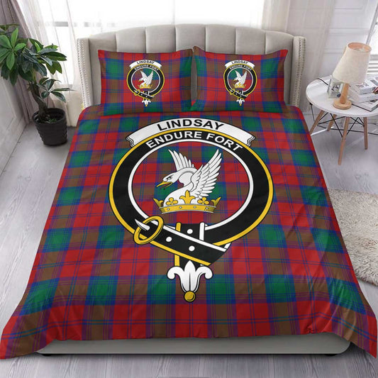 Lindsay Modern Tartan Crest Bedding Set