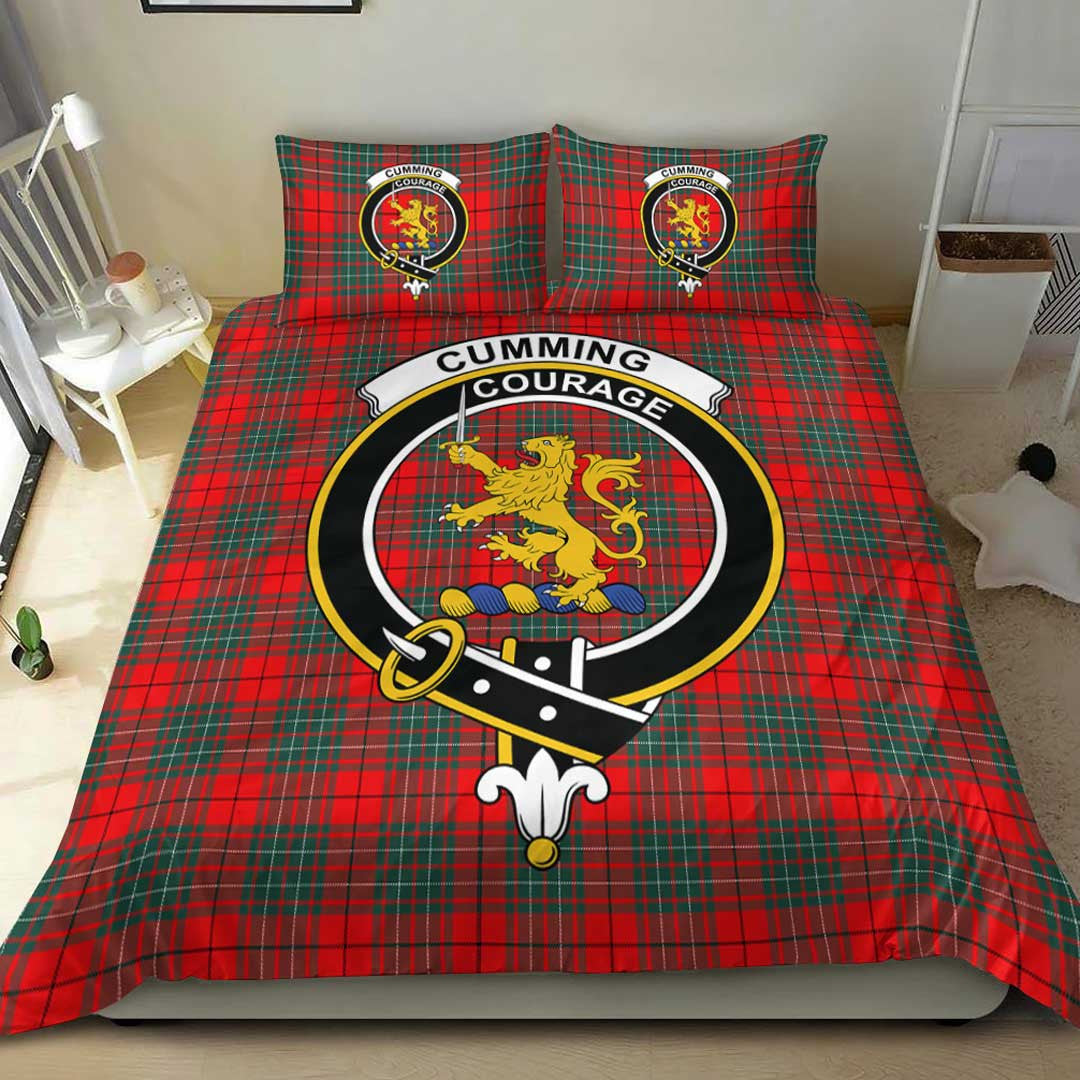 Cumming Modern Tartan Crest Bedding Set