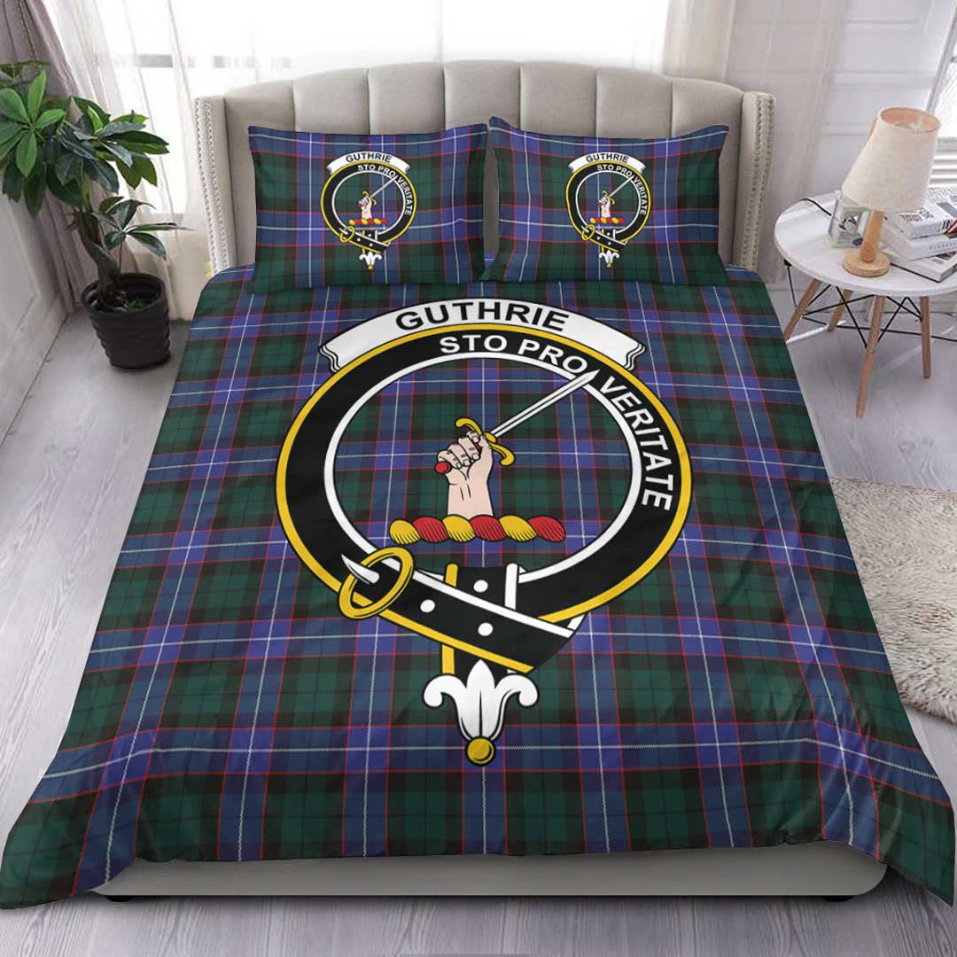 Guthrie Modern Tartan Crest Bedding Set