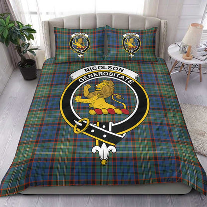 Nicolson Hunting Ancient Tartan Crest Bedding Set