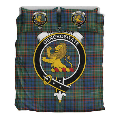 Nicolson Hunting Ancient Tartan Crest Bedding Set