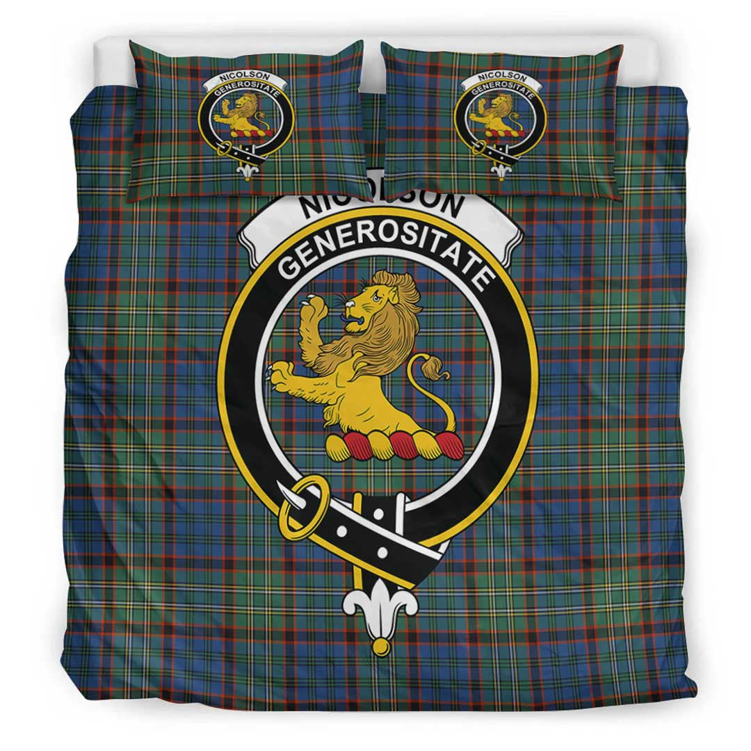 Nicolson Hunting Ancient Tartan Crest Bedding Set