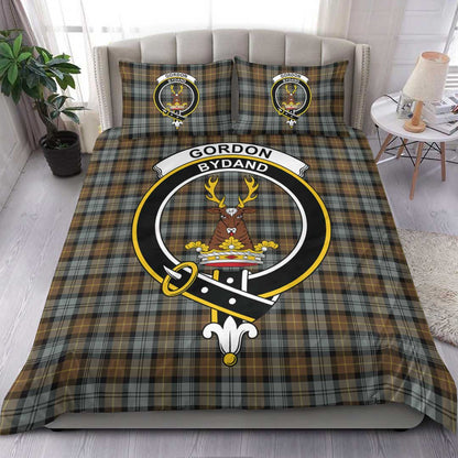 Gordon Weathered Tartan Crest Bedding Set