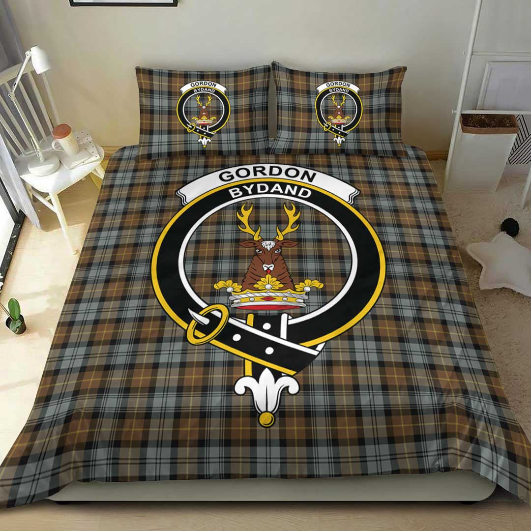 Gordon Weathered Tartan Crest Bedding Set