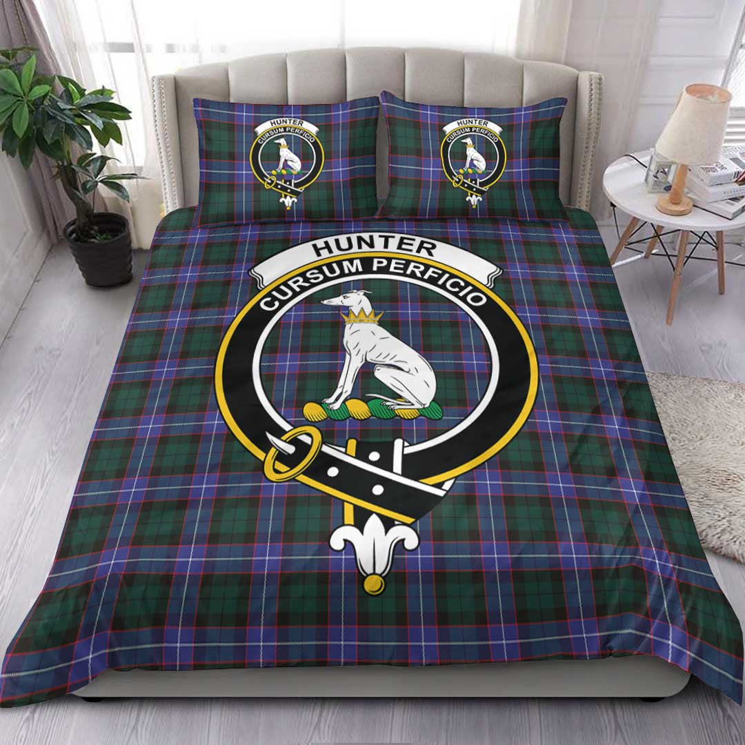 Hunter Modern Tartan Crest Bedding Set