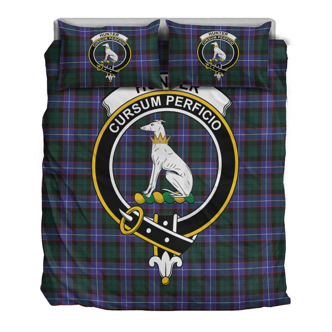 Hunter Modern Tartan Crest Bedding Set