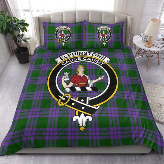 Elphinstone Tartan Crest Bedding Set